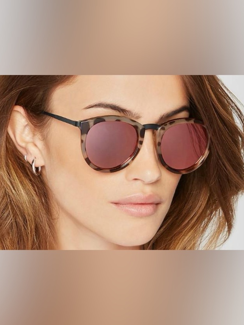 Le Specs No Smirking Women’s Tortoiseshell Sunglasses with Rose Lenses